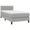 vidaXL Boxspring met matras stof lichtgrijs 80x200 cm