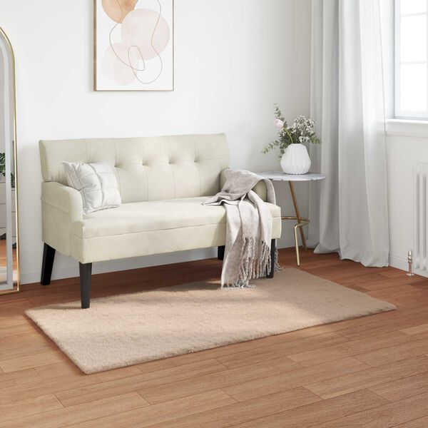 vidaXL Nep Konijnenbont Tapijt Olite Taupe 80 x 150 cm Polyester
