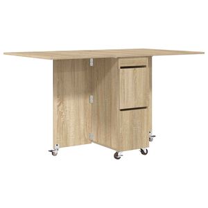vidaXL Eettafel 140 x 80 x 77 cm Bewerkt hout Sonoma Eiken Rechthoekig
