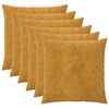 vidaXL Kussensloop 6 pcs HEERLEN Geel 60 x 60 cm Microfiber Fleece