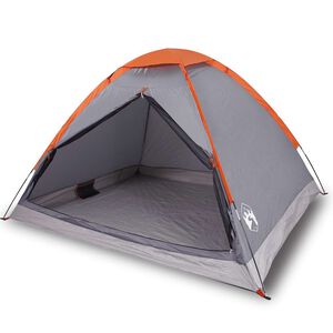 vidaXL Koepeltent 4-persoons waterdicht grijs en oranje