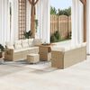 vidaXL Tuin Sofa Set met opslag 11 pcs Beige Poly riet
