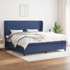 vidaXL Boxspring met matras stof blauw 200x200 cm