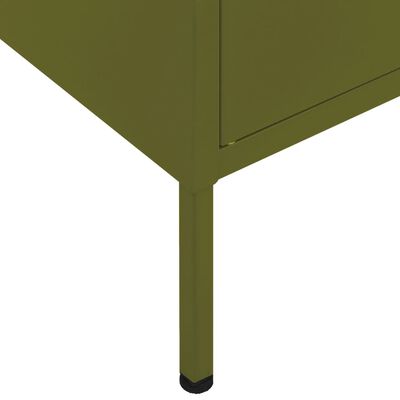 vidaXL Opbergkast 80x35x101,5 cm staal olijfgroen