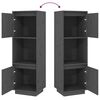 vidaXL Hoge kast 38x35x117 cm massief grenenhout grijs