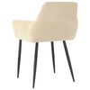 vidaXL Eetkamerstoelen 4 st fluweel cr&egrave;mekleurig