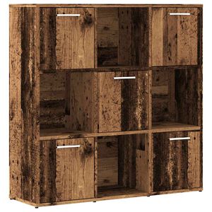 vidaXL Boekenkast 90x28x90 cm bewerkt hout oud houtkleurig