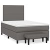 vidaXL Boxspring met matras kunstleer grijs 120x200 cm