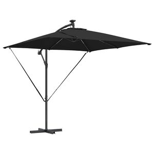 vidaXL Parasol Zwart 249 x 249 x 250 cm Polyester en Aluminium