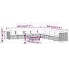 vidaXL 10-delige Loungeset met kussens poly rattan grijs