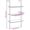 vidaXL Ladderrek met 3 schappen 64x35x120,5 cm donkerbruin en zwart