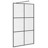 vidaXL Inloopdouchewand 115x195 cm ESG-glas transparant en zwart