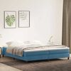 vidaXL Boxspring met matras fluweel donkerblauw 180x220 cm