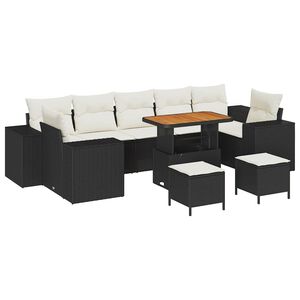 vidaXL Tuin Sofa Set 10 st Zwart poly rattan
