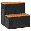 vidaXL Hottub-opstap 50x50x50,5cm poly rattan&massief acaciahout zwart