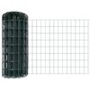 vidaXL Euro-hek met palen 10 x 0,4 m PVC-Coated Staal Groen Mesh