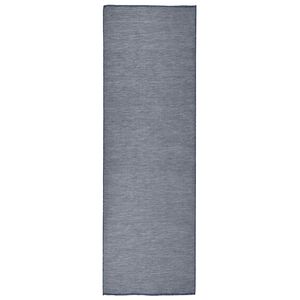 vidaXL Buitenkleed platgeweven 80x250 cm blauw