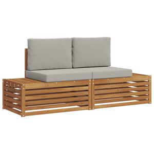 vidaXL 2 st Buiten bankenset Massief Acaciahout en Polyester