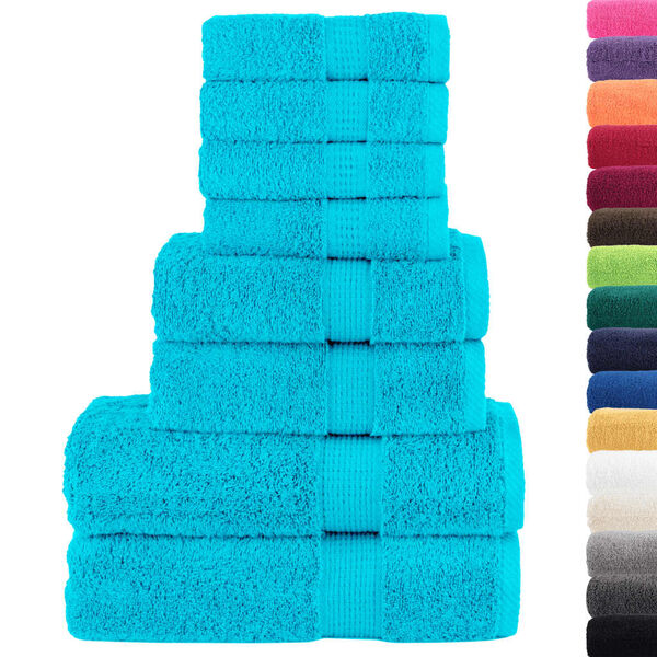 vidaXL 8-delige Handdoekenset SOLUND 600 g/m² turquoise