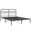 vidaXL Bedframe met hoofdbord metaal zwart 160x200 cm