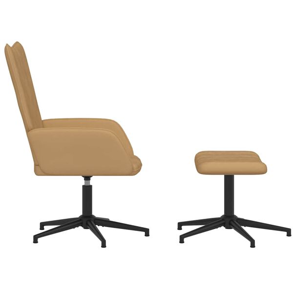 vidaXL Relaxstoel met voetenbank fluweel bruin