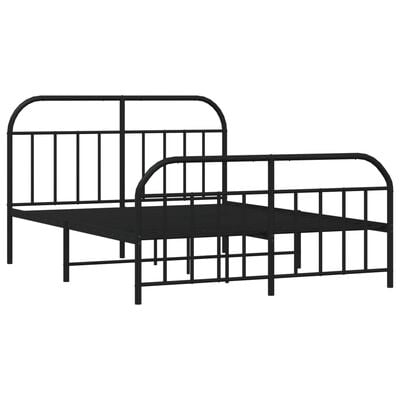 vidaXL Bedframe met hoofd- en voeteneinde metaal zwart 160x200 cm