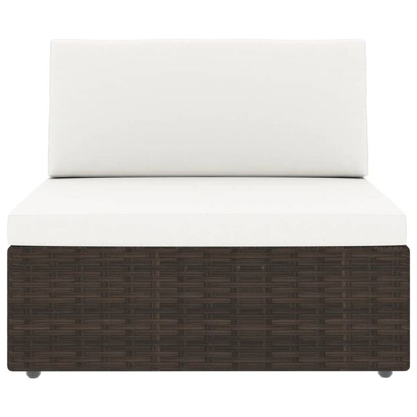 vidaXL 8-delige Loungeset poly rattan bruin