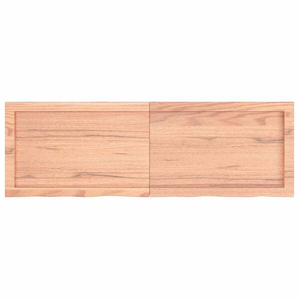 vidaXL Wastafelblad 120x40x(2-6) cm behandeld massief hout lichtbruin