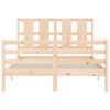vidaXL Bedframe met hoofdbord massief hout 140x200 cm
