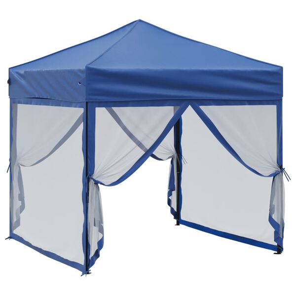 vidaXL Partytent inklapbaar met zijwanden 2x2 m blauw