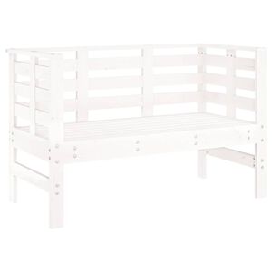 vidaXL Tuinbankje 111,5x53x71 cm massief grenenhout wit