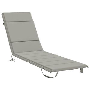 vidaXL Ligstoel Kussen GEMERT 100% Polyester Grijs 200 x 50 x 3 cm
