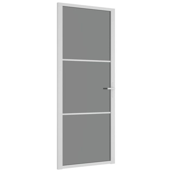vidaXL Binnendeur 83x201,5 cm ESG-glas en aluminium wit