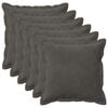 vidaXL Kussensloop 6 pcs HOUTEN Donkergrijs 30 x 30 cm Fluweel