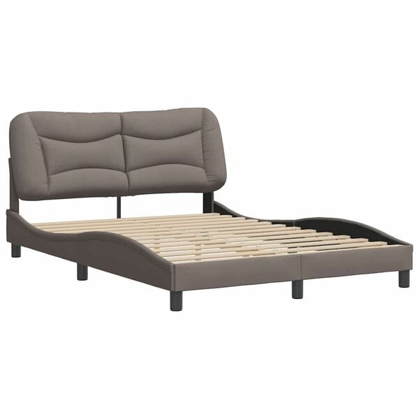 vidaXL Bedframe zonder matras "Hvar" stof taupe 140x200 cm