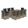 vidaXL 9-delige Tuinset met kussens poly rattan lichtgrijs