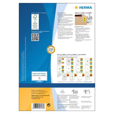 HERMA Etiketten universeel 100 vellen A4 105x148 mm geel