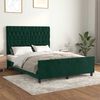 vidaXL Bedframe zonder matras 140x190 cm fluweel donkergroen