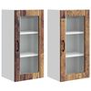 vidaXL Wandglas cabinet PORTO 2 st Oud hout 40 x 31 x 80 cm