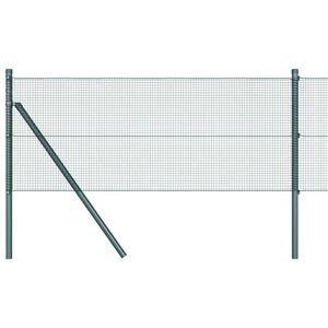 vidaXL gelast draadhek met grondbevestiging 50 x 0,5 m Groen Mesh