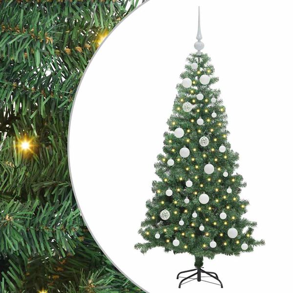 vidaXL Kerstboom met 150 LED met standaard Groen 120 cm PVC