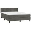 vidaXL Boxspring met matras fluweel donkergrijs 140x200 cm