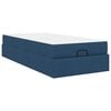 vidaXL Bedframe met matras met matras 2 pcs Blauw Stof
