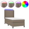 vidaXL Boxspring met matras en LED stof taupe 100x200 cm