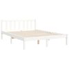 vidaXL Bedframe met hoofdbord massief hout wit
