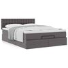 vidaXL Ottoman bed met matras 140x200cm kunstleer grijs