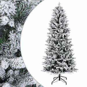 vidaXL Kunstmatige Inklapbare Kerstboom 150 cm PVC en PE Groen en Wit