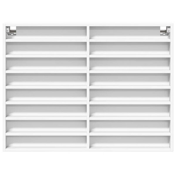 vidaXL Vitrinekast 100x8,5x75 cm bewerkt hout wit