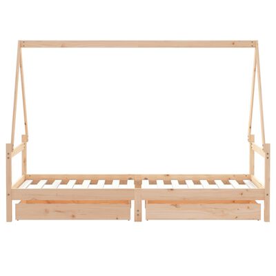 vidaXL Kinderbedframe met lades 80x200 cm massief grenenhout