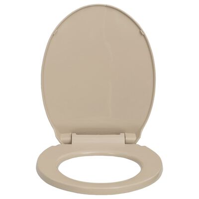 vidaXL Toiletbril soft-close ovaal beige